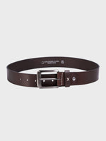 Genuine Leather Men's 40mm Belt with Hand-Stitched Weave Detail