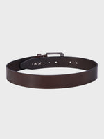 Genuine Leather Men's 40mm Belt with Hand-Stitched Weave Detail