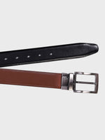 Genuine Leather - Men Formal Reviersible Belt Black / Brown - 35 mm Width