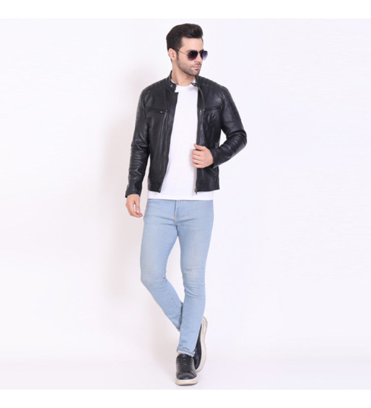 Genuine Leather Men's Jacket For Bikers