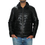 Genuine Leather Quilted Luxurious Men's Jacket Color Black