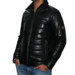 Genuine Leather Quilted Luxurious Men's Jacket Color Black