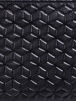Genuine Leather - Hexagon Print Embossed - Men Leather Wallet