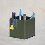 GENUINE LEATHER  PEN STAND 4 " X 4 "