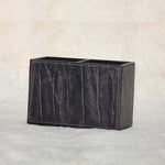 GENUINE LEATHER CROCODILE PRINT EMBOSSED PEN STAND TWIN SLOTS 4 " HEIGHT  X 6  " LENGTH