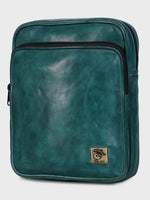 Unisex Genuine Leather ,Soft Luxurious Veg Tanned Two Toned - Travel Shoulder Strap Bag