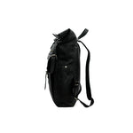 UNISEX GENUINE LEATHER ROLL-TOP BACKPACK WITH 14" LAPTOP COMPARTMENT