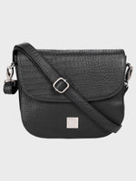 Genuine Leather , Women Trendy Front Magnet Closure , Croco Embossed Leather Bag