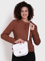 Genuine Leather , Women Trendy Front Magnet Closure , Croco Embossed Leather Bag