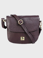 Genuine Leather , Women Trendy Front Magnet Closure , Croco Embossed Leather Bag