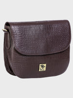 Genuine Leather , Women Trendy Front Magnet Closure , Croco Embossed Leather Bag
