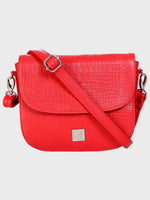 Genuine Leather , Women Trendy Front Magnet Closure , Croco Embossed Leather Bag