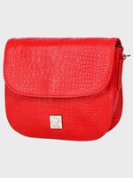 Genuine Leather , Women Trendy Front Magnet Closure , Croco Embossed Leather Bag