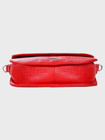 Genuine Leather , Women Trendy Front Magnet Closure , Croco Embossed Leather Bag