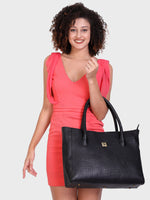 Genuine Leather , Womens Big Tote Bag Croco Embossed Leather