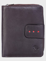 Genuine Leather Women Wallet With Ziparound Pouch