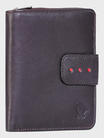 Genuine Leather Women Wallet With Ziparound Pouch