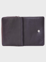 Genuine Leather Women Wallet With Ziparound Pouch