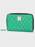 Genuine Leather , Diamond Quilted Leather Women Wallet