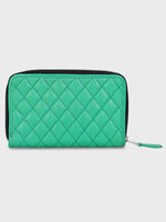 Genuine Leather , Diamond Quilted Leather Women Wallet