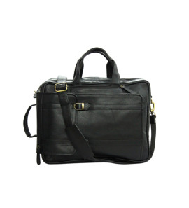 Genuine Leather Multipurpose Briefcase Bag Cum Backpack With Laptop Compartment & Adjustable Shoulder Strap