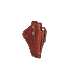 Genuine Leather  Gun Holster With Additional Magazine Slot