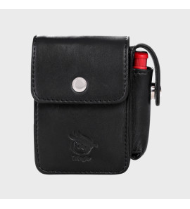Cigrette Case , Genuine Leather With Lighter Holder , Can Attach With Your Belt Too