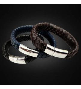 3 Combo Genuine Leather Bracelet With Magnet Closure
