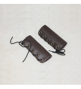 BIKER GENUINE LEATHER HANDLE GRIP LENGTH 5 INCHES