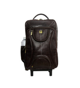 GENUINE LEATHER CROCO PRINT MULTIPURPOSE TRAVEL TROLLY BACKPACK WITH LAPTOP COMPARTMENT GENUINE LEATHER CROCO PRINT MULTIPURPOSE TRAVEL TROLLY BACKPACK WITH LAPTOP COMPARTMENT