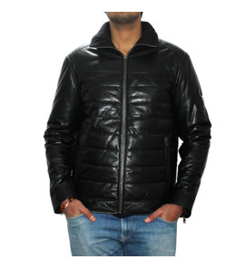 Genuine Leather Quilted Luxurious Men's Jacket Color Black