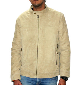 Genuine Suede Leather Classic Jacket Color Sand