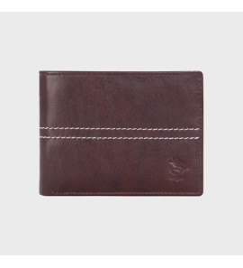Genuine Leather , Centre Stitch Detail , Mens Leather Wallet