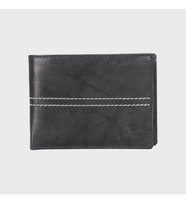 Genuine Leather , Centre Stitch Detail , Men Leather Wallet