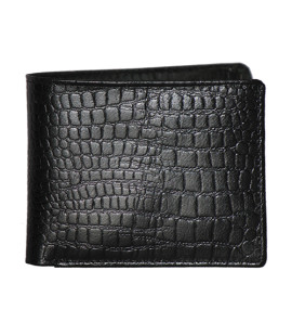 Genuine Leather - Croco Print - Mens Leather Wallet
