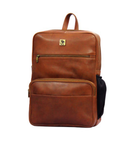 Unisex Genuine Leather Backpack ,Can Accommodate 14 " Laptop ,Have  Side Bottle Holder