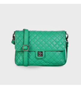 Genuine Leather - Soft , Supple Diamond Quilted Trendy Women Leather Bag