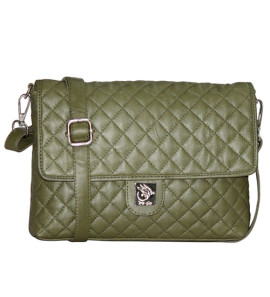 Genuine Leather - soft , supple Diamond Quilted Trendy Women's leather bag 