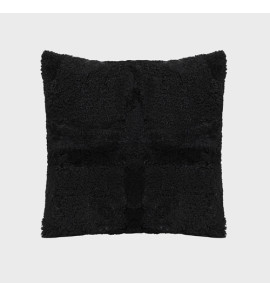 Front - Genuine Fur , Patchwork , Back - Genuine Leather , Luxurious Cushion Cover With Cushion