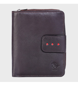 Genuine Leather Women Wallet With Ziparound Pouch